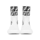 Fendi White Forever Fendi Knit High-Top Sneakers