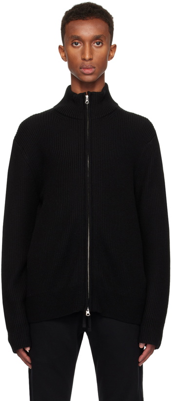 Photo: Reigning Champ Black Merino Rib Vinnie Track Sweater