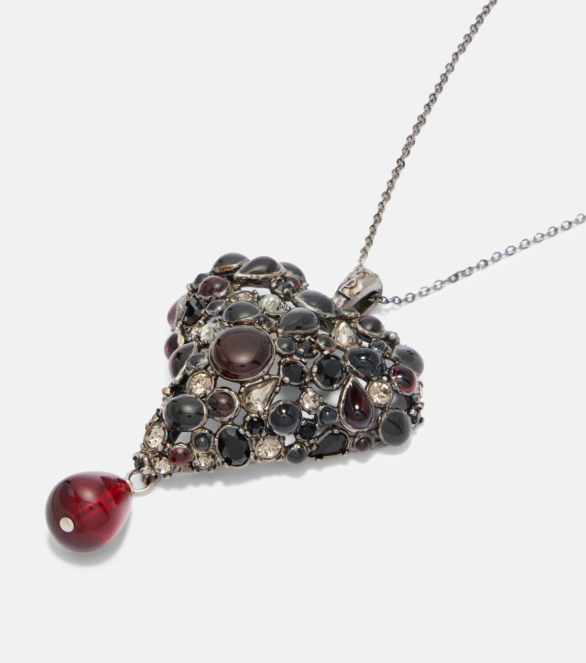 Saint Laurent Embellished pendant necklace