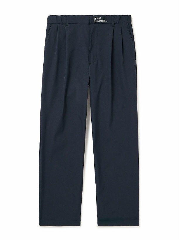 Photo: WTAPS - 09 Straight-Leg Pleated Logo-Embroidered Twill Trousers - Blue