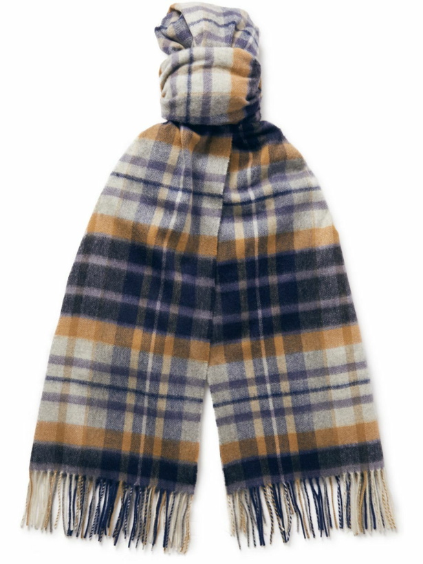 Photo: Johnstons of Elgin - Fringed Checked Cashmere Scarf