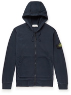 Stone Island - Logo-Appliquéd Cotton-Jersey Zip-Up Hoodie - Blue