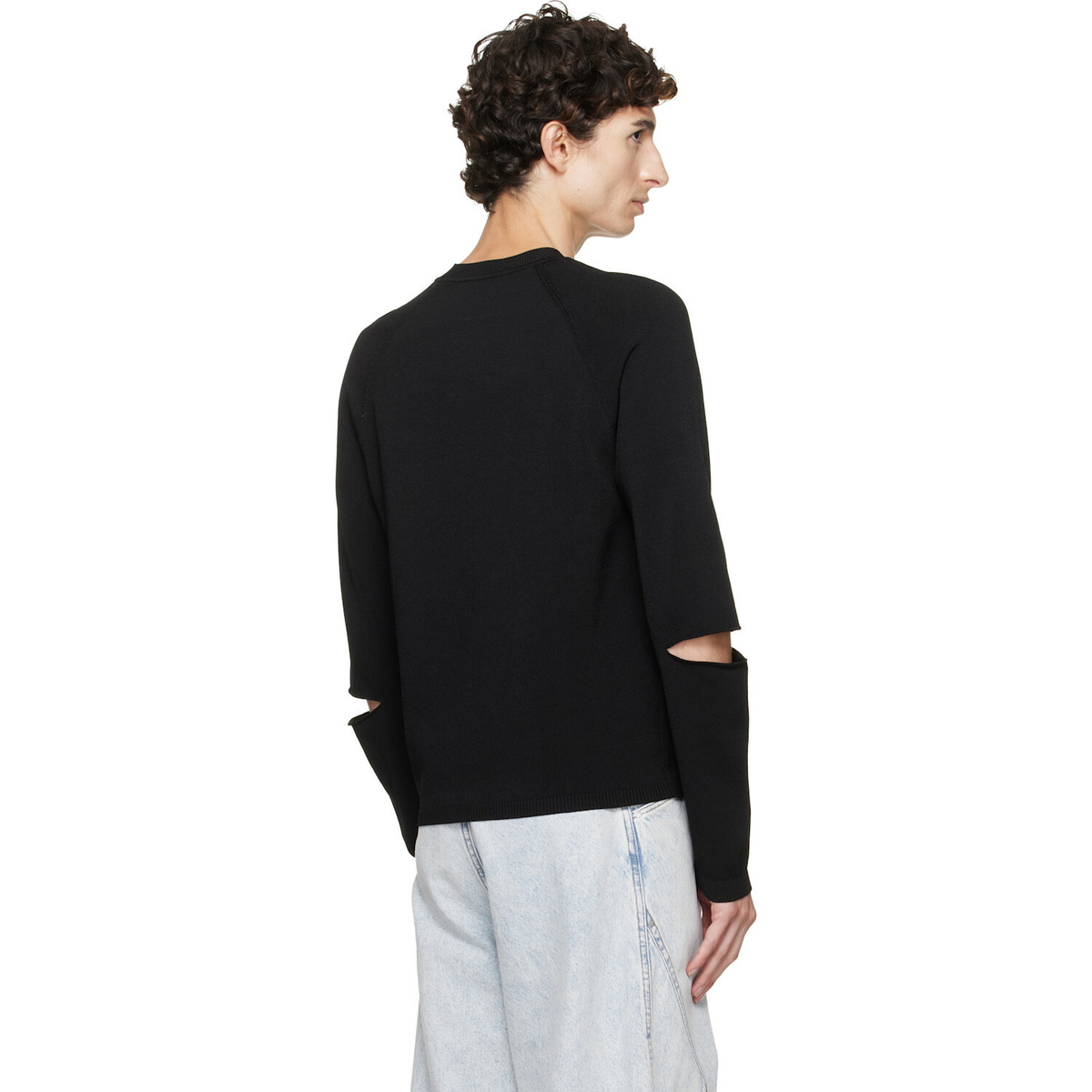 Marine Serre Black Moon Logo Knit Slit Sweater