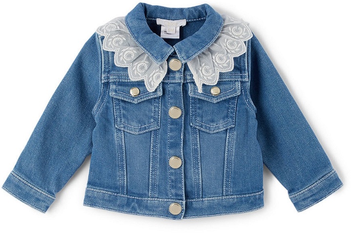 Photo: Chloé Baby Blue Embroidered Collar Denim Jacket