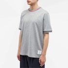 Thom Browne Men's Stripe Trim T-Shirt in Light Grey