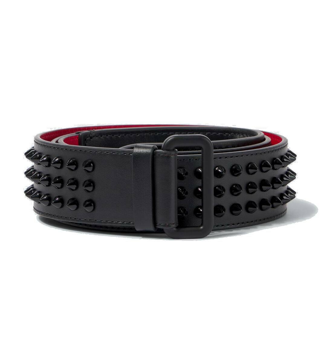 CHRISTIAN LOUBOUTIN - 4cm Leather Belt - Blue Christian Louboutin