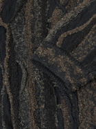 KAPITAL - Goudy Intarsia Cotton-Bouclé Cardigan - Black