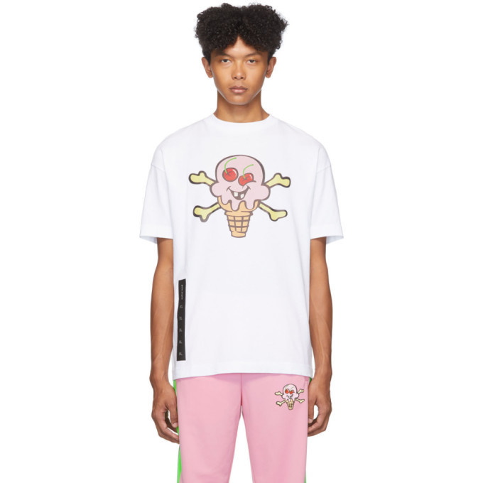 Photo: Palm Angels White Ice Cream Skull T-Shirt