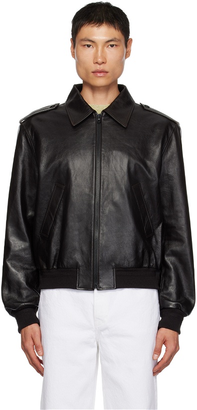 Photo: Recto Black Zip Leather Jacket
