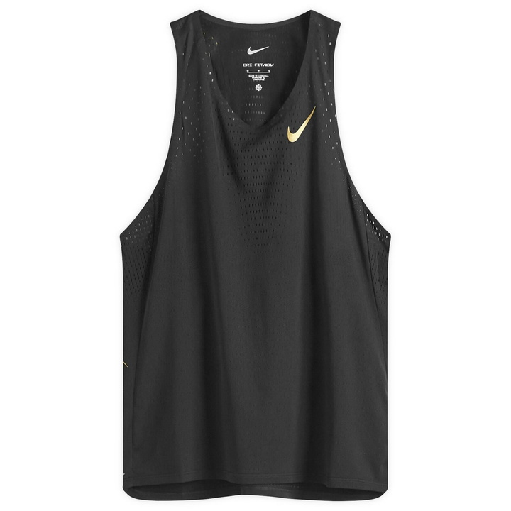 Photo: Nike Running Men's Aeroswift x Jakob Vest in Black/Gold