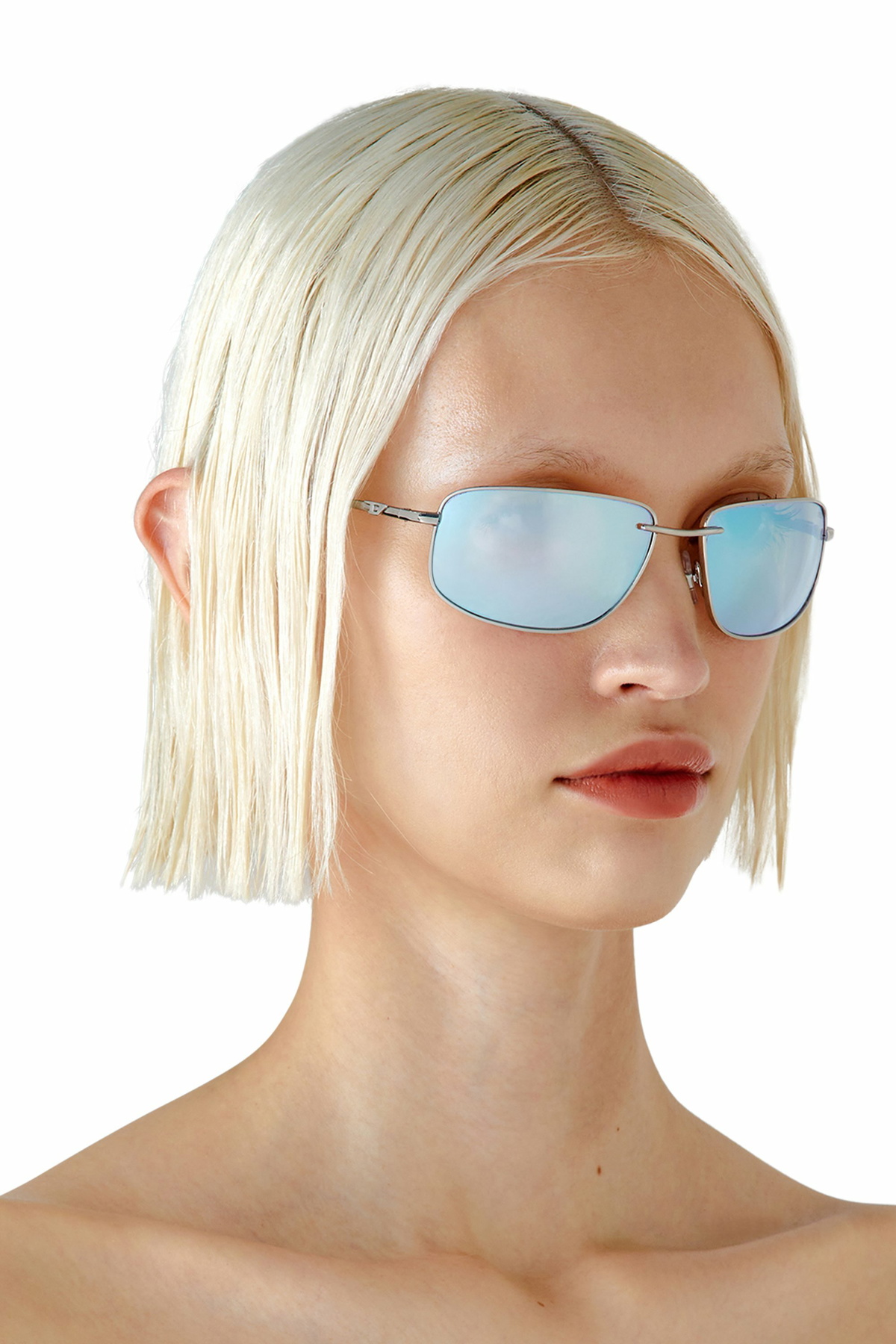 Diesel Racer shape sunglasses in metal - Sunglasses - Unisex - Silver