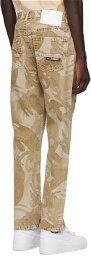 AAPE by A Bathing Ape Beige Graphic Jeans