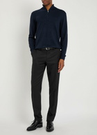 Lardini Tapered-leg Stretch-wool Trousers Black