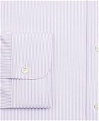 Brooks Brothers Men's Stretch Madison Relaxed-Fit Dress Shirt, Non-Iron Poplin Button-Down Collar Fine Stripe | Lavender