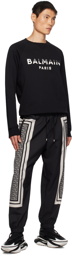 Balmain Black Print Sweatshirt