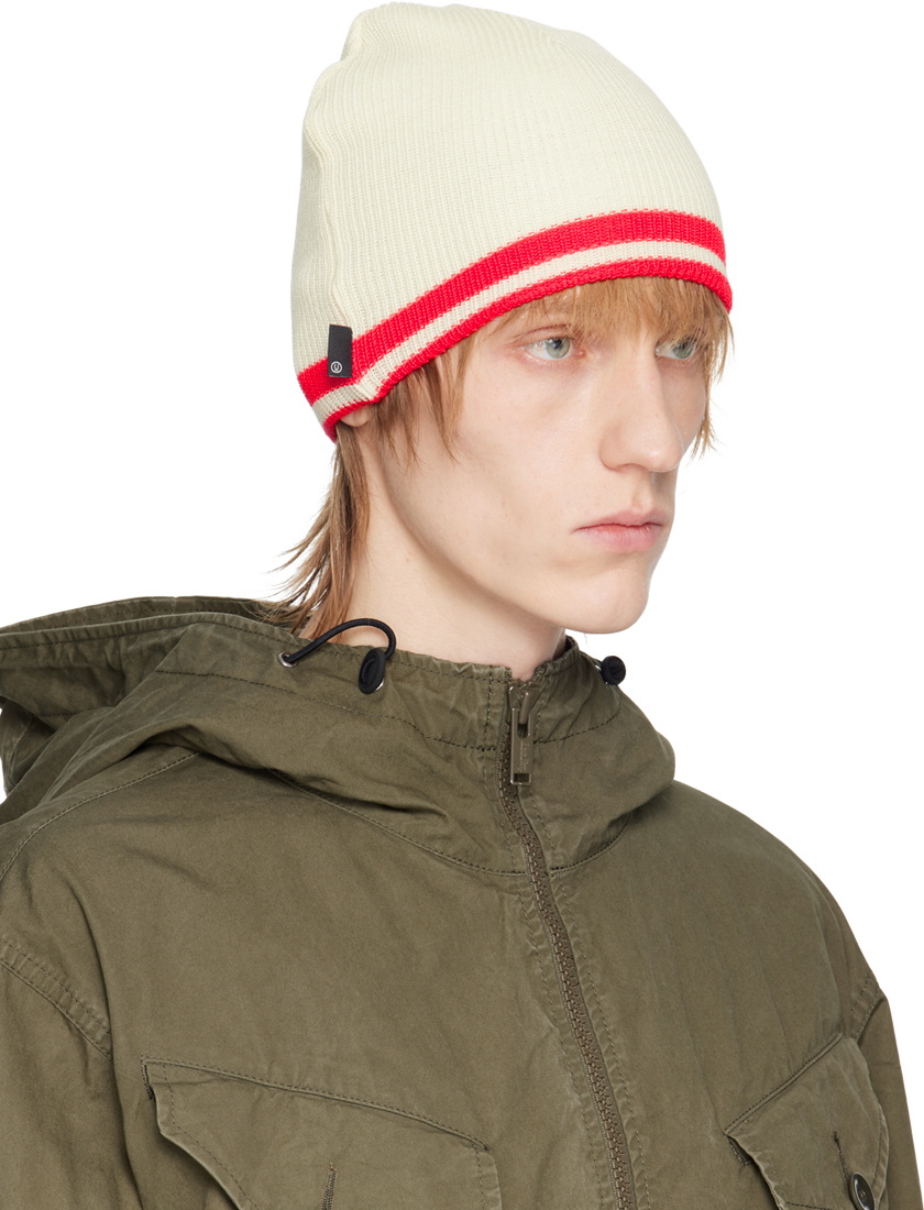 UNDERCOVER Off-White Striped Beanie