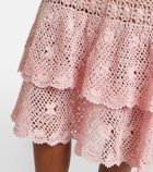 Anna Kosturova Florence crochet ruffled cotton midi skirt