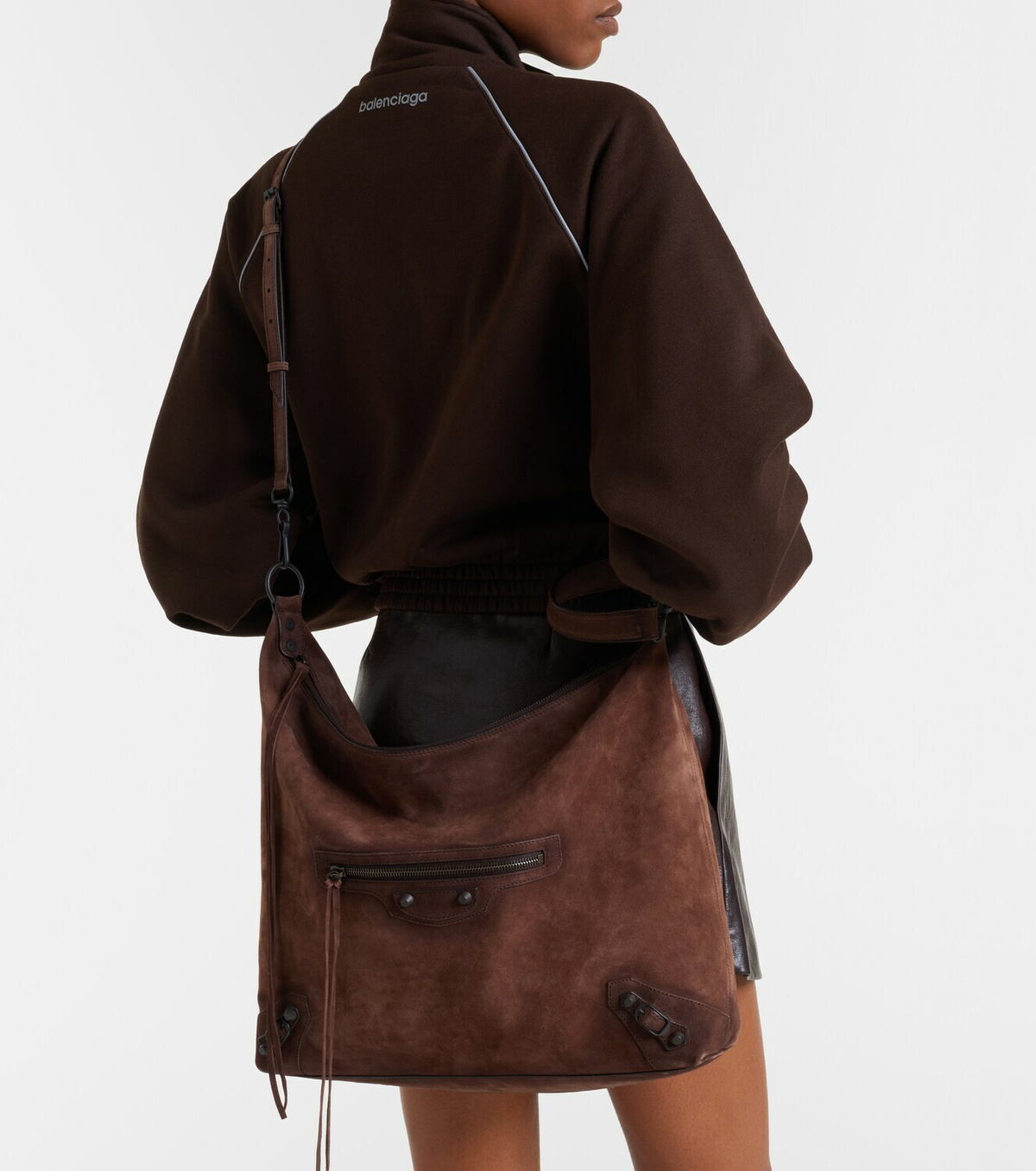 Balenciaga Le City Medium suede tote bag