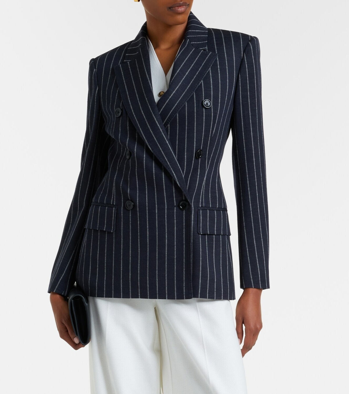 Max Mara Pinstripe double-breasted jersey blazer