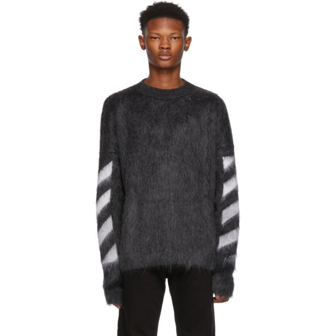 Photo: Off-White Grey Mohair Gradient Sweater