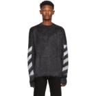 Off-White Grey Mohair Gradient Sweater