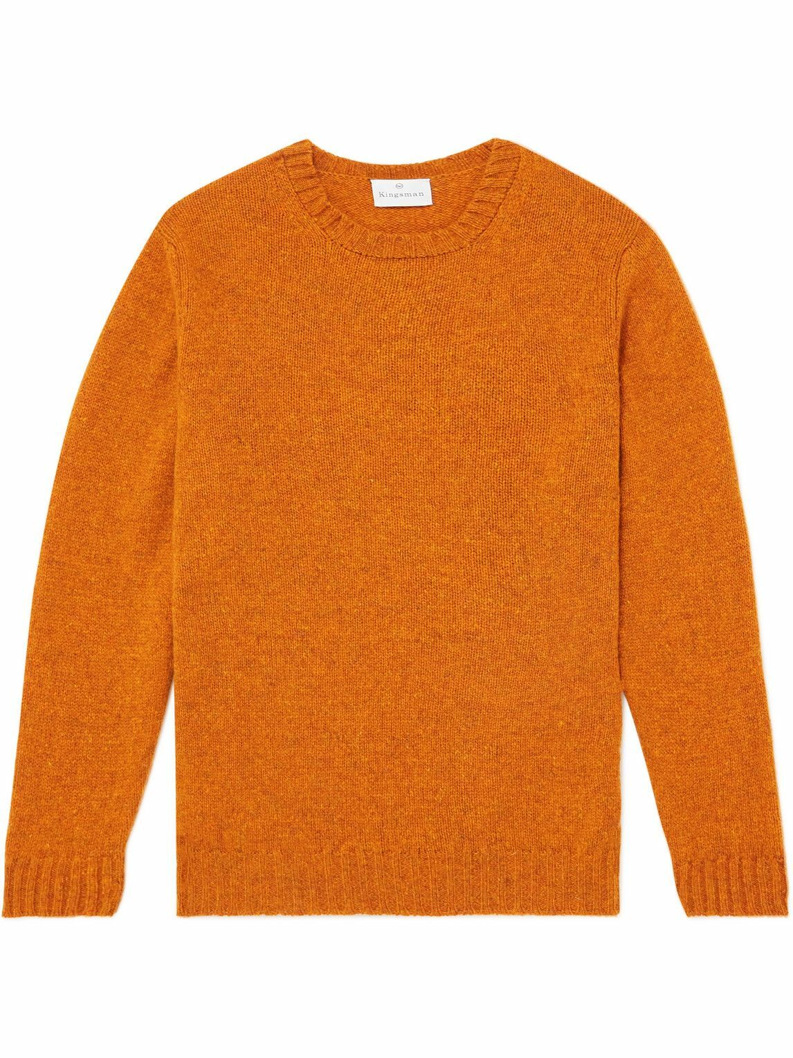 Kingsman Shetland Virgin Wool Sweater Orange Kingsman