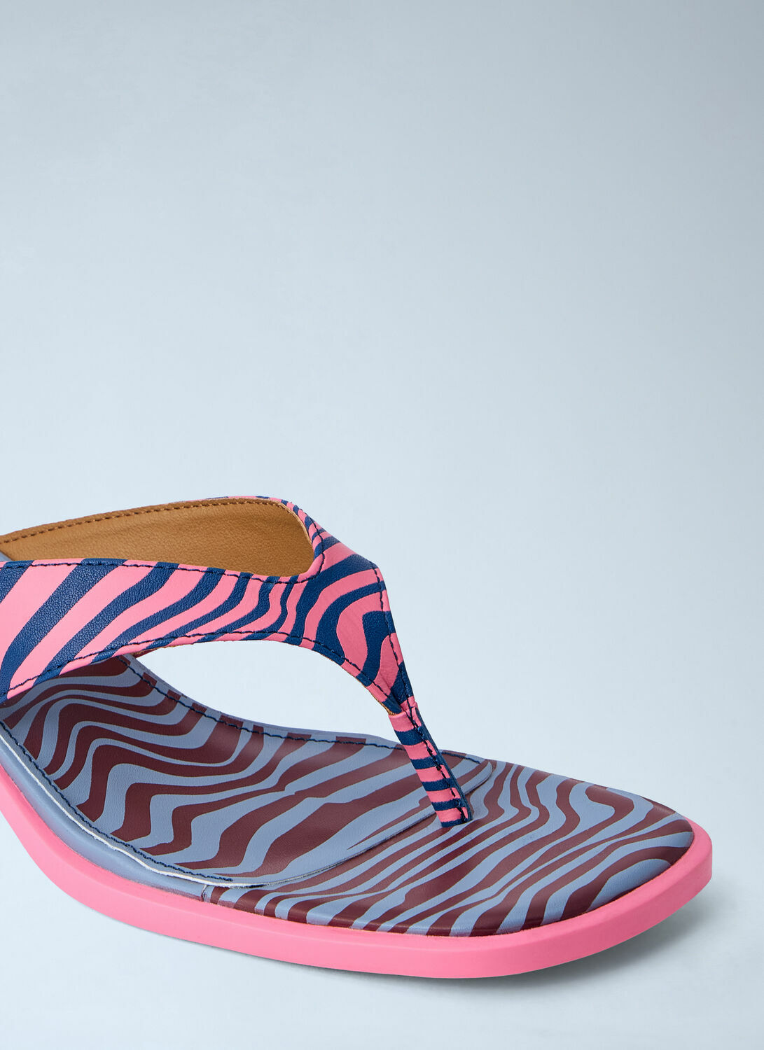 CAMPER Striped Block Heel Sandals