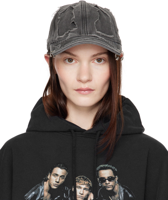 Photo: VETEMENTS Black Destroyed Logo Cap