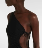 Saint Laurent Gathered one-shoulder swimsuit