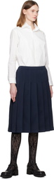 Comme des Garçons Girl Navy Pleated Midi Skirt