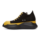 Rick Owens Drkshdw Black and Yellow Abstract Sneakers