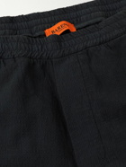 Barena - Riobarbo Straight-Leg Cotton-Seersucker Drawstring Trousers - Black