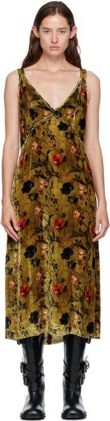 Photo: R13 Yellow Grunge Slip Midi Dress