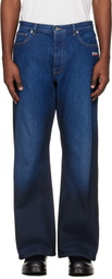 Off-White Navy Spray Diagonal Relax Jeans