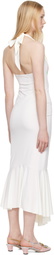 Yuhan Wang SSENSE Exclusive White Rose Printed Halterneck Midi Dress