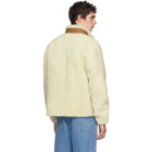 Loewe White and Tan Shearling Blouson Jacket