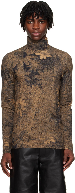 Photo: MM6 Maison Margiela Brown Floral Turtleneck