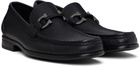 Ferragamo Black Gancini Ornament Loafers