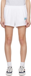 Sporty & Rich White 'LA Marathon' Disco Shorts