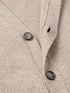 AMI PARIS - ADC Logo-Embroidered Cashmere and Wool-Blend Cardigan - Neutrals