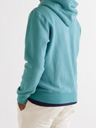 ASPESI - Mélange Fleece-Back Cotton-Jersey Hoodie - Blue