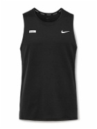 Nike Running - Miler Flash Logo-Print Appliquéd Dri-FIT Mesh Tank Top - Black