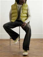 Rick Owens - Quilted Leather Hooded Down Gilet - Green
