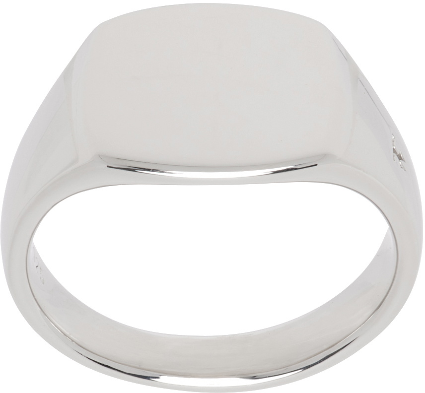 Tom Wood Silver Mini Signet Cushion Ring