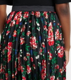Sacai Printed plissé midi skirt