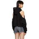 Marcelo Burlon County of Milan Black Oversized Python Cropped Hoodie