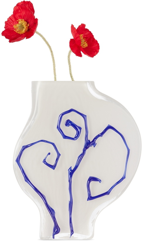 Photo: Silje Lindrup SSENSE Exclusive White & Blue Small Vase