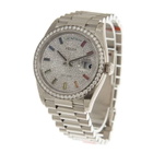 Rolex Day-Date 36 Diamond Pave Dial 18kt White Gold President Watch 128349DSP
