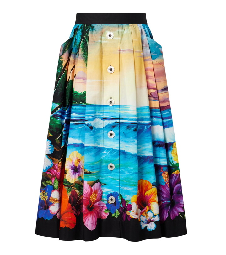 Photo: Dolce&Gabbana Printed cotton midi skirt