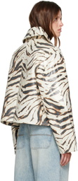 GANNI Beige Laminated Zebra Jacket